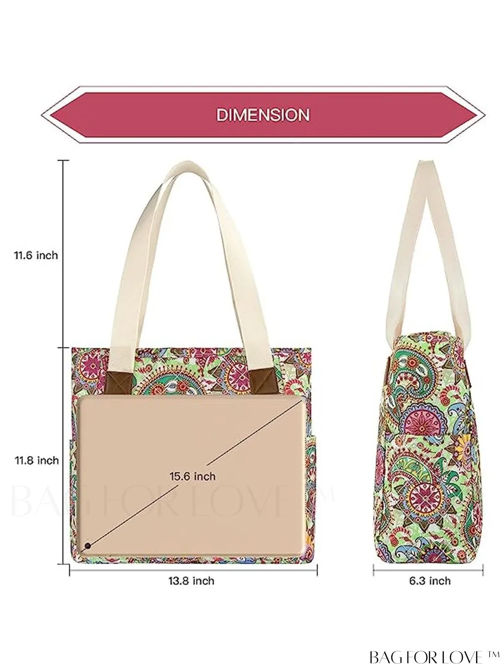 BagForLove - Professional and concise product title: Stylish and Functional Womens Laptop Tote Bag - Ideal Work and School Handbag