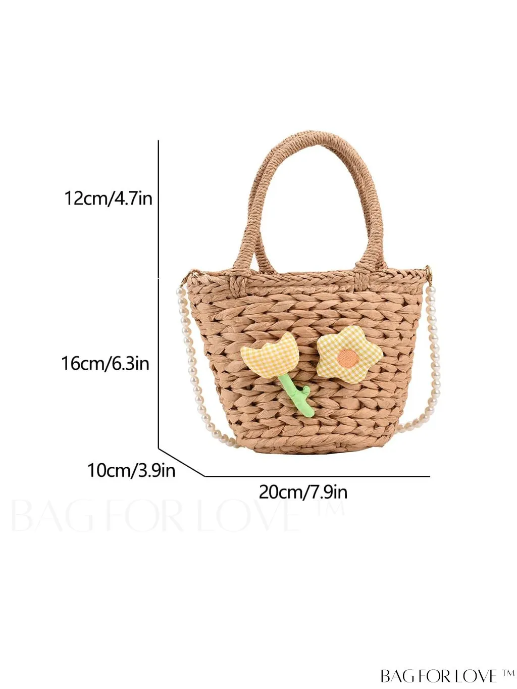 BagForLove - Stylish Straw Woven Handbag with Charming Floral Accents for Summer
