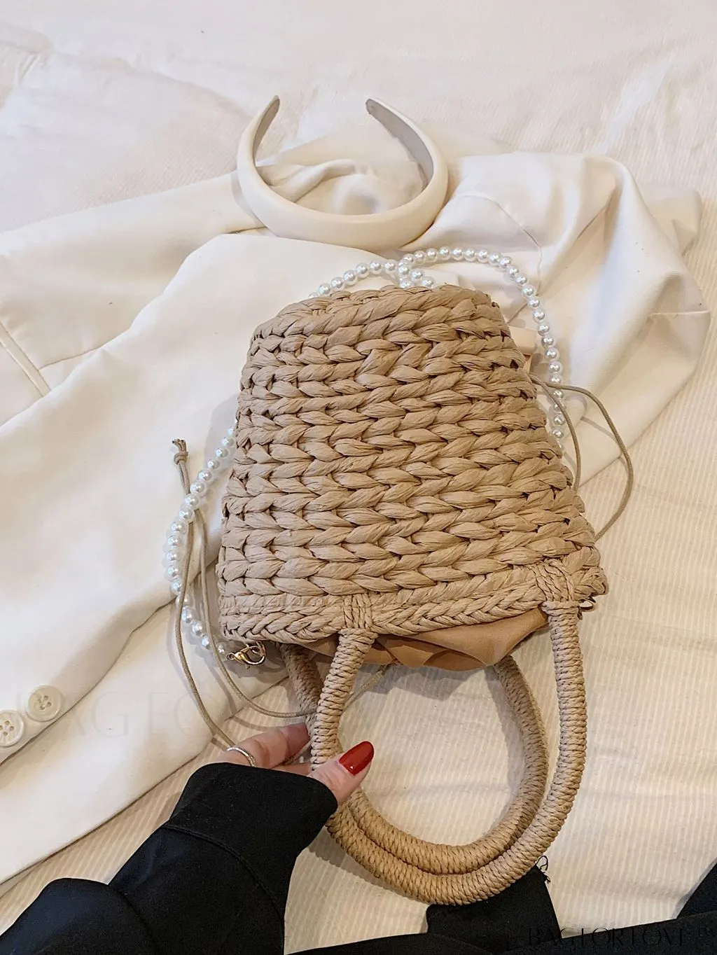 BagForLove - Stylish Straw Woven Handbag with Charming Floral Accents for Summer