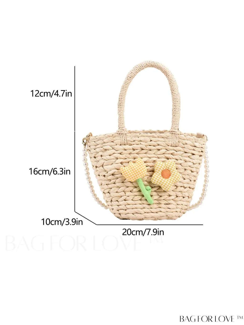 BagForLove - Stylish Straw Woven Handbag with Charming Floral Accents for Summer