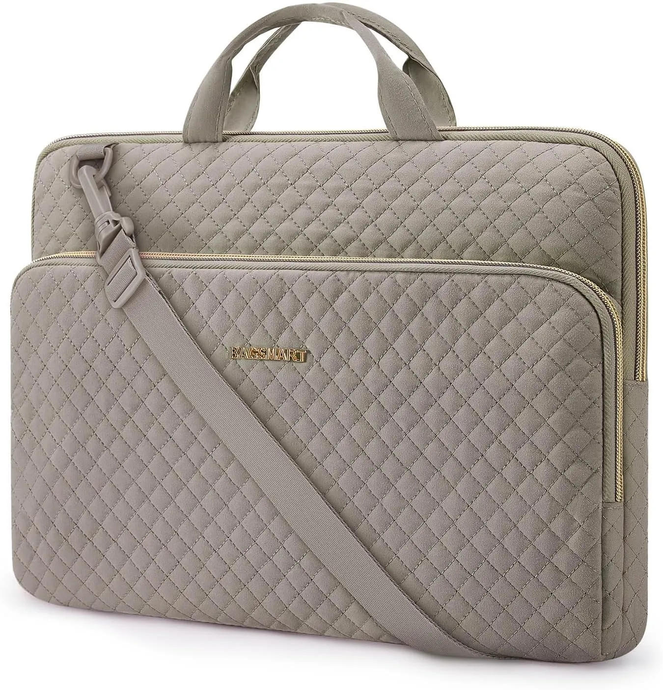 BAGSMART 15.6 inch Laptop Shoulder bag, Laptop Sleeve Compatible with MacBook Pro 16 Inch,15.6 inch HP,Dell,Acer Aspire,Asus Notebook,Laptop Protective Case with Shoulder Strap,Pocket,Handle,Gray