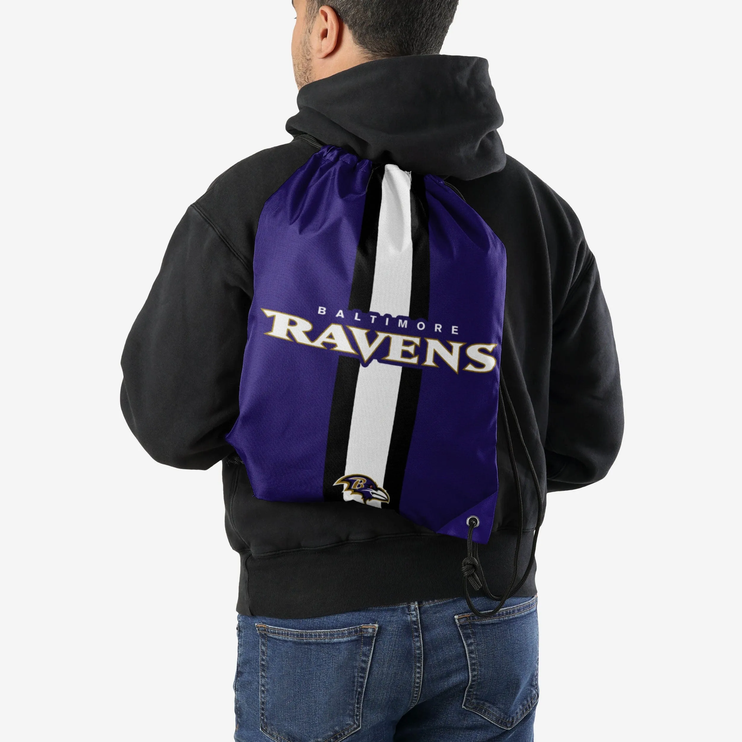 Baltimore Ravens Team Stripe Wordmark Drawstring Backpack