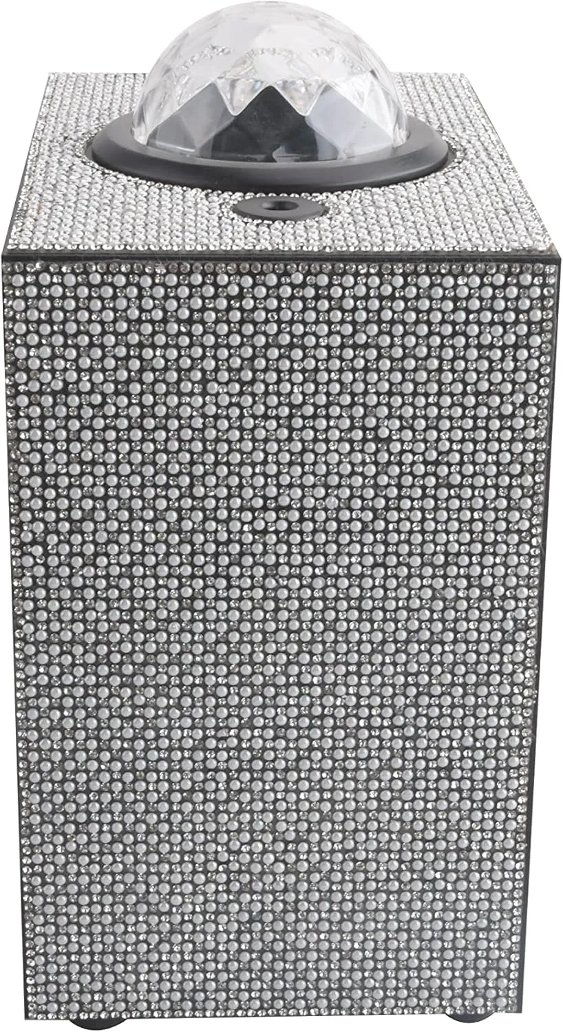 Beat Box Wireless Bluetooth Speaker with Dancing LED Lights & Starlight for Adults & Kids (Silver Bling)