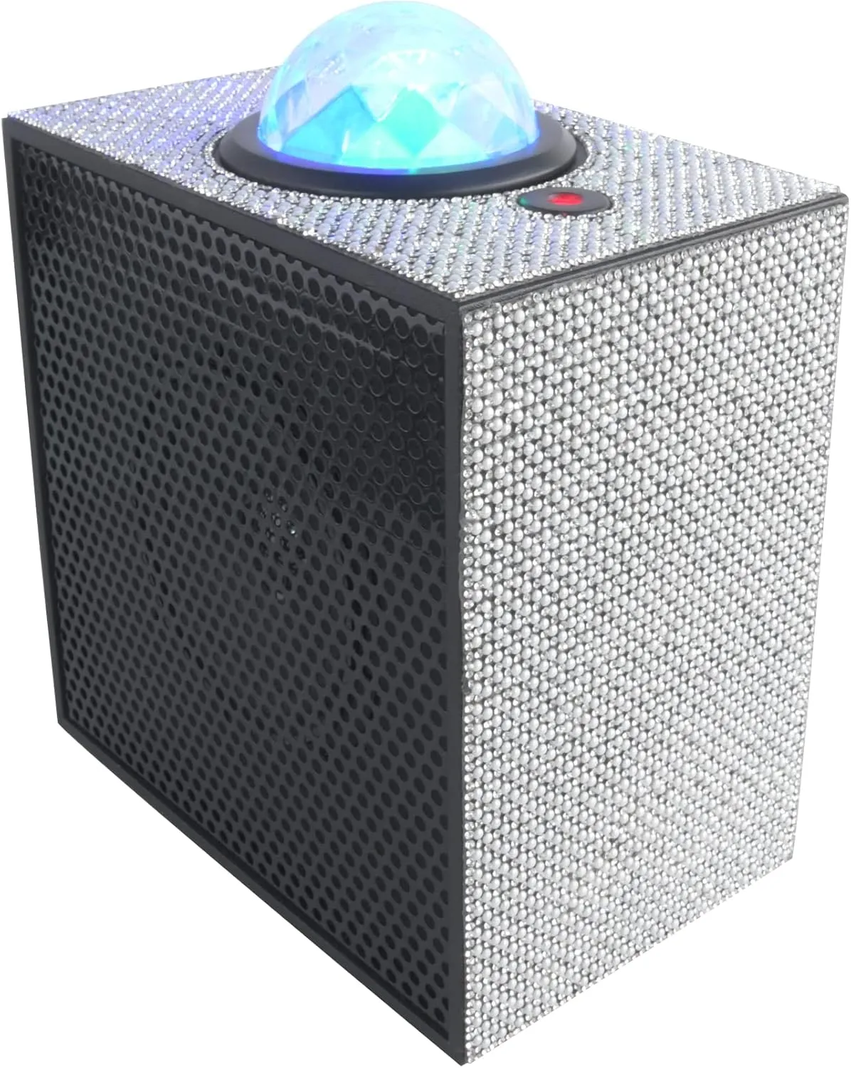 Beat Box Wireless Bluetooth Speaker with Dancing LED Lights & Starlight for Adults & Kids (Silver Bling)