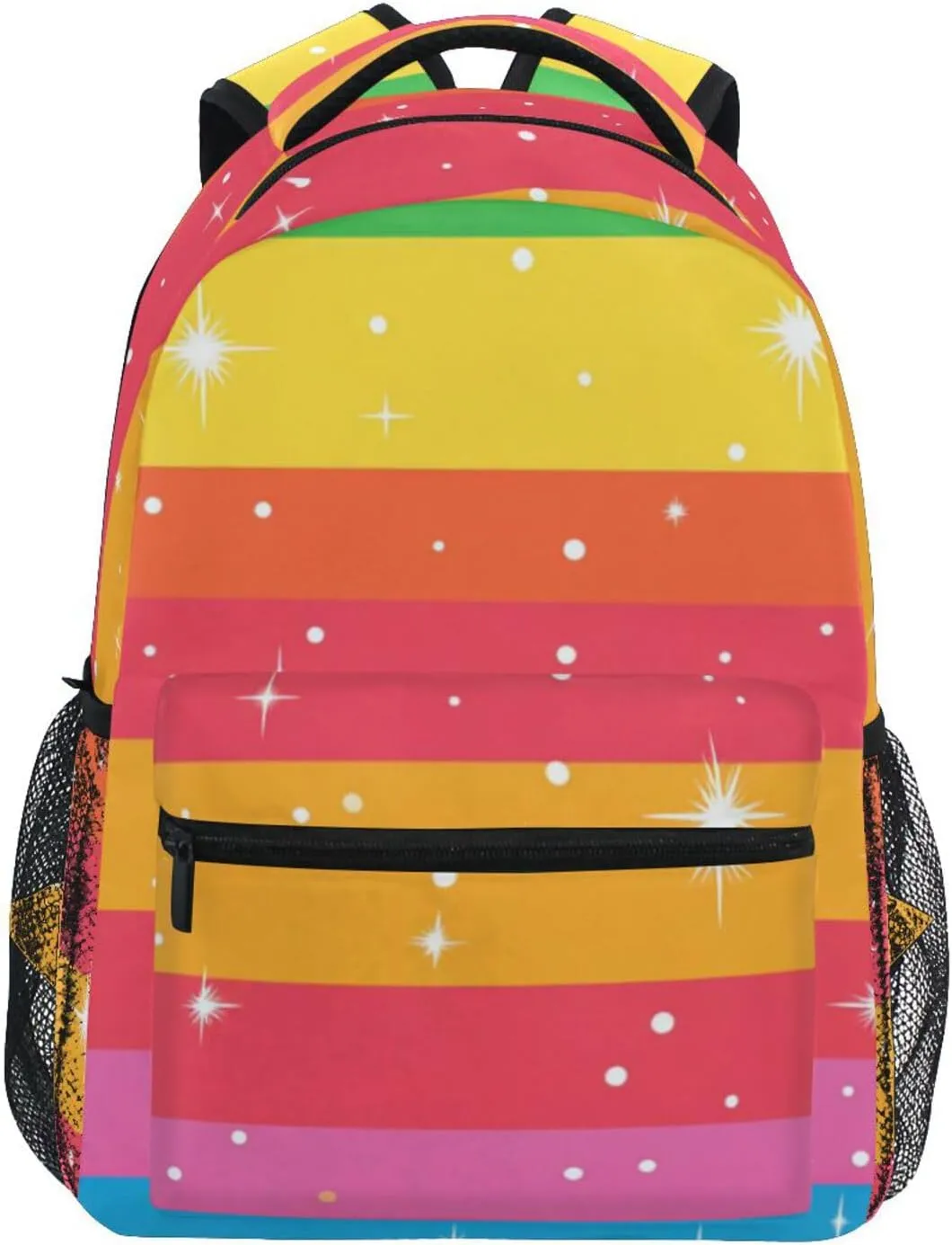 Beautiful Colorful Stripe customized kids backpack with big books bag for 6th grade school boys girls