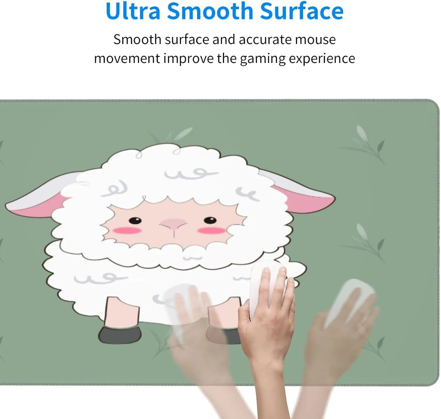 Beautiful Lamb Non-Slip Desk Pad,Mouse Pad,Waterproof PVC Desk Table Protector, Easy Clean Laptop Desk Writing Mat for Office Work/Home/Decor