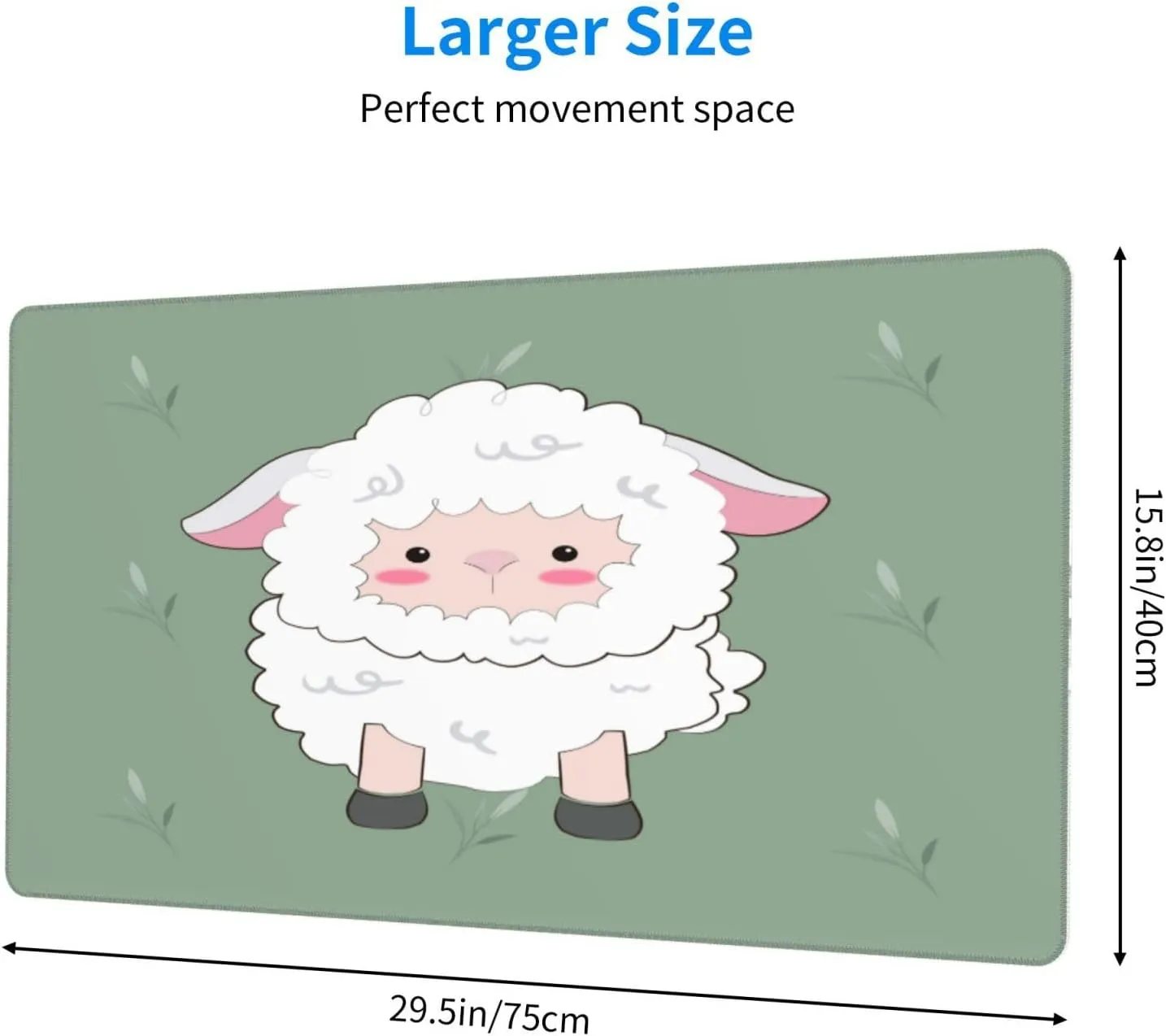Beautiful Lamb Non-Slip Desk Pad,Mouse Pad,Waterproof PVC Desk Table Protector, Easy Clean Laptop Desk Writing Mat for Office Work/Home/Decor