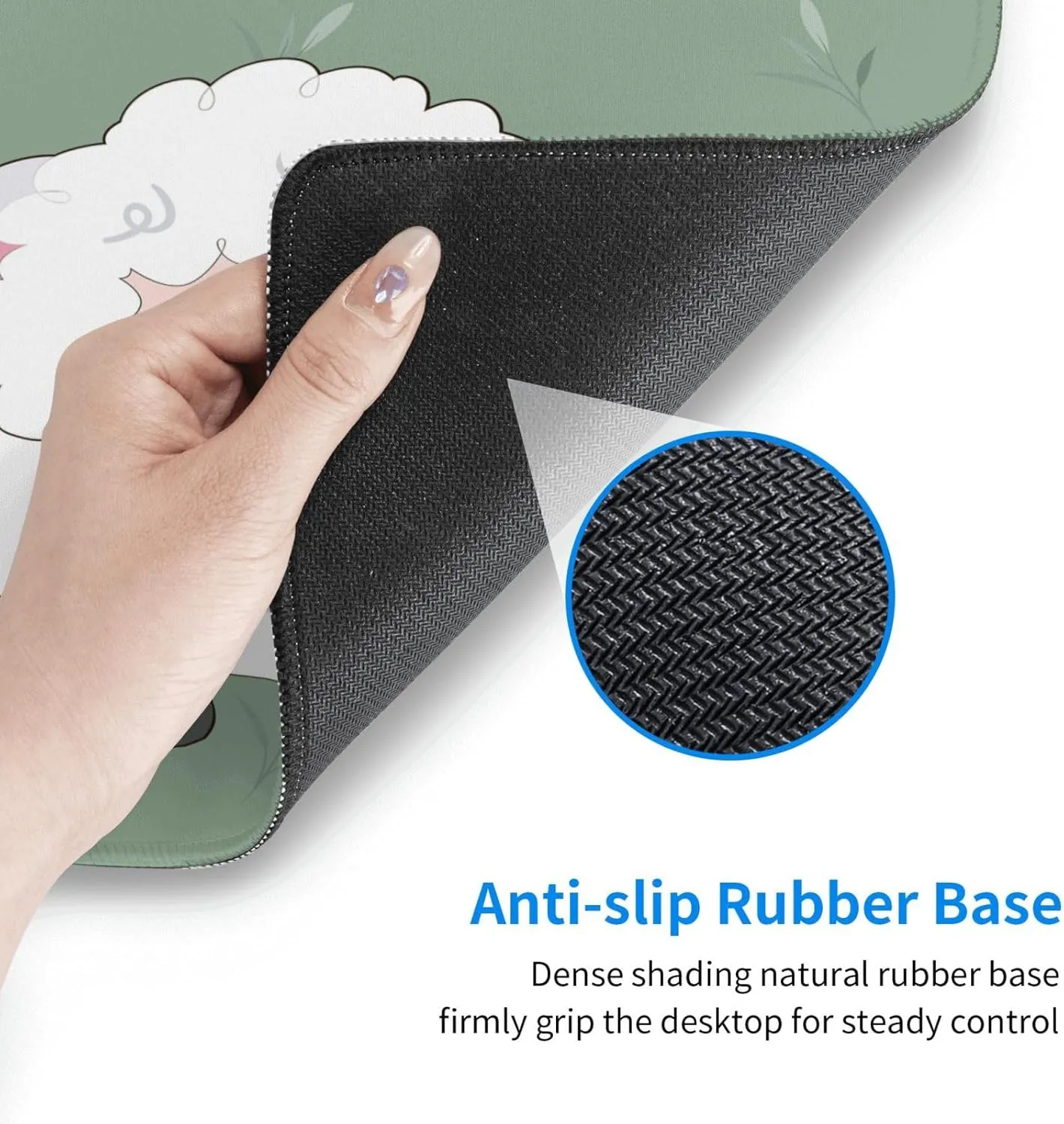Beautiful Lamb Non-Slip Desk Pad,Mouse Pad,Waterproof PVC Desk Table Protector, Easy Clean Laptop Desk Writing Mat for Office Work/Home/Decor