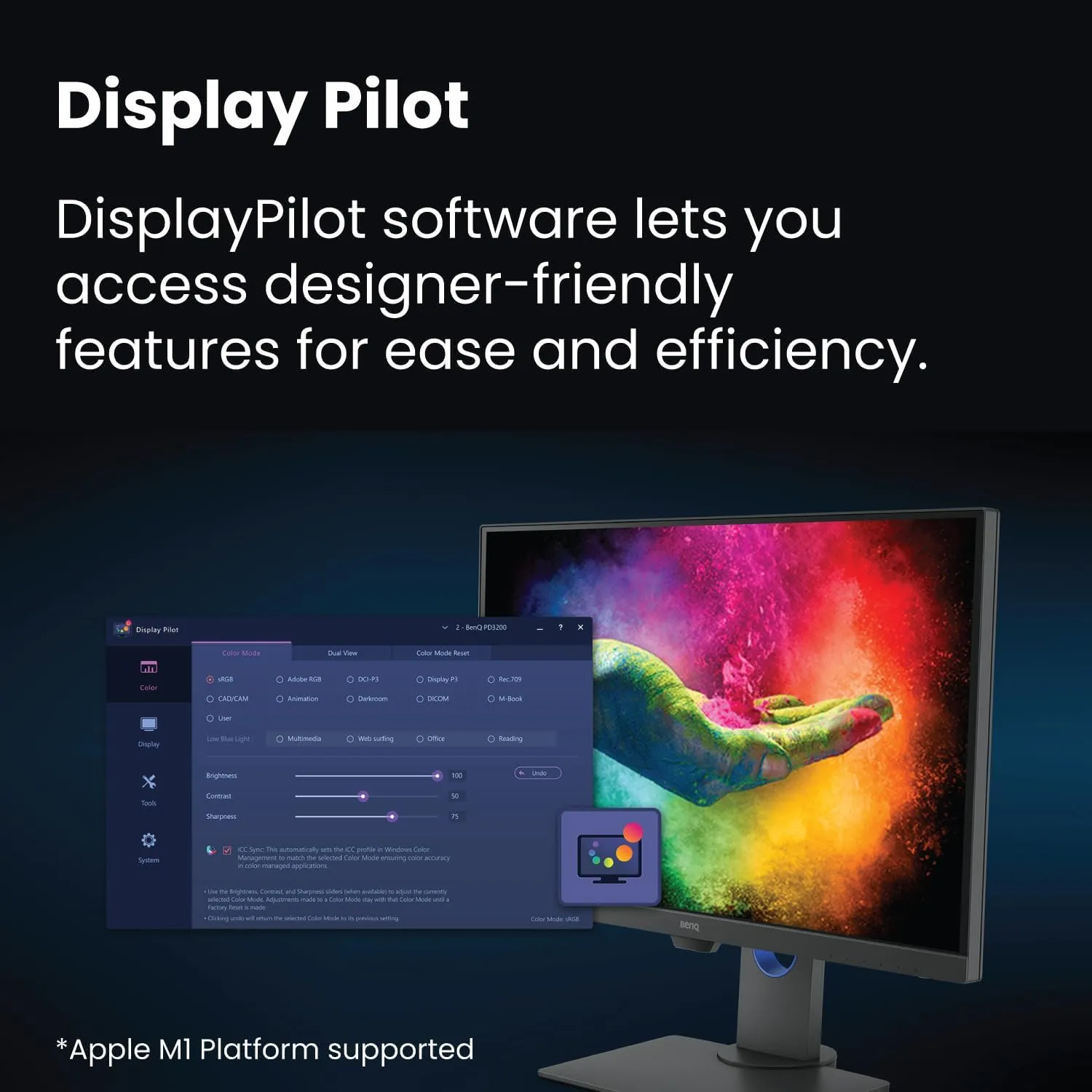 BenQ PD2705Q Mac-Ready Monitor 27” QHD 1440p | 100% Rec.709 & sRGB | IPS | DeltaE ≤3 | Calibration Report | ICC Sync | AQCOLOR | Pantone | Ergonomic | DisplayPort | USB-C(65W) | USB Hub | Daisy Chain