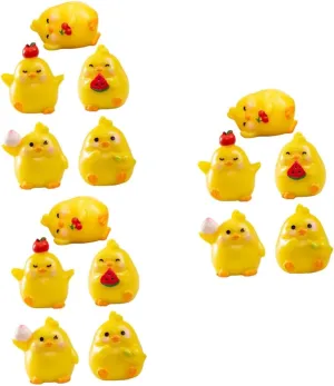 BESPORTBLE 15pcs Chick Figurines Decorative Ornaments for Garden Landscape Cute Chicken Statues for Miniature Scene Decor Charming Chick Models for Home and Party Decoration