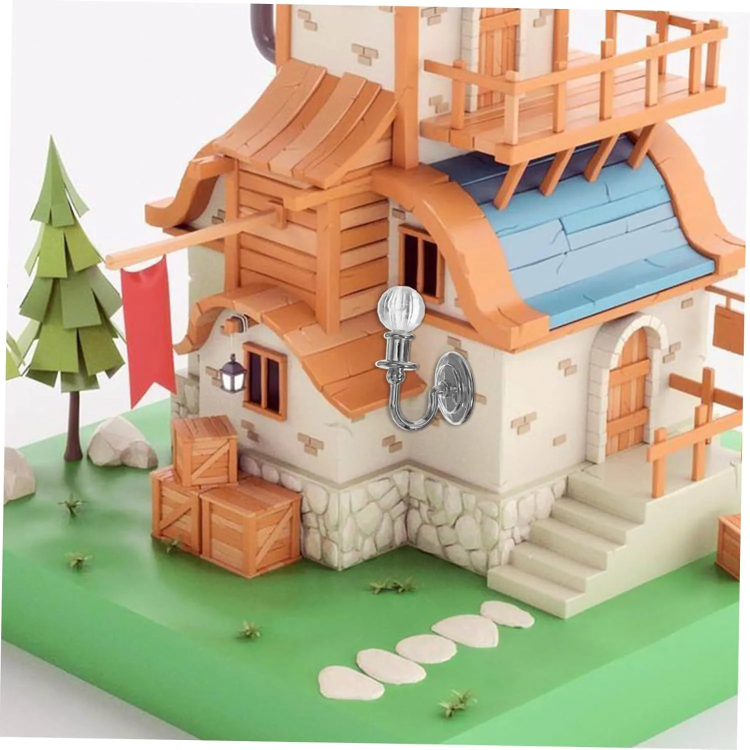 BESPORTBLE 4sets Miniature Model Haunted Dollhouse Mini DIY Wall Lights Mini Wall Lamp Layout Props 2pairs*4