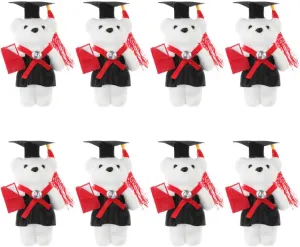 BESPORTBLE 8Pcs Mini Graduation Bear Plush for DIY Flower Bouquets Cute Animals for Graduation Season Decorations for Creative Expression and Personal Touch