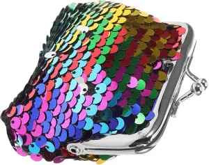 BESPORTBLE Reversible Sequin Mini Purse for Handbag with Flip Sequins Stylish Coin Bag for Doll Party Accessories Lightweight Portable Wallet for Fashionable