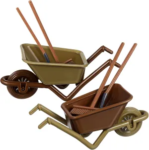BESTonZON 8sets Miniature Farm Tools of Toy Wheelbarrow Garden Fork Realistic Miniature Model for Boys and Girls Dollhouse Home Decor for Landscaping