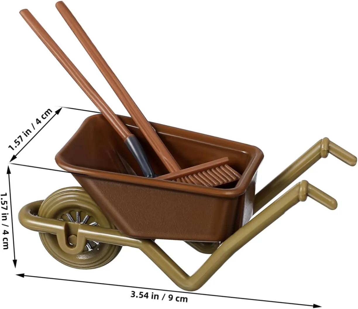 BESTonZON 8sets Miniature Farm Tools of Toy Wheelbarrow Garden Fork Realistic Miniature Model for Boys and Girls Dollhouse Home Decor for Landscaping