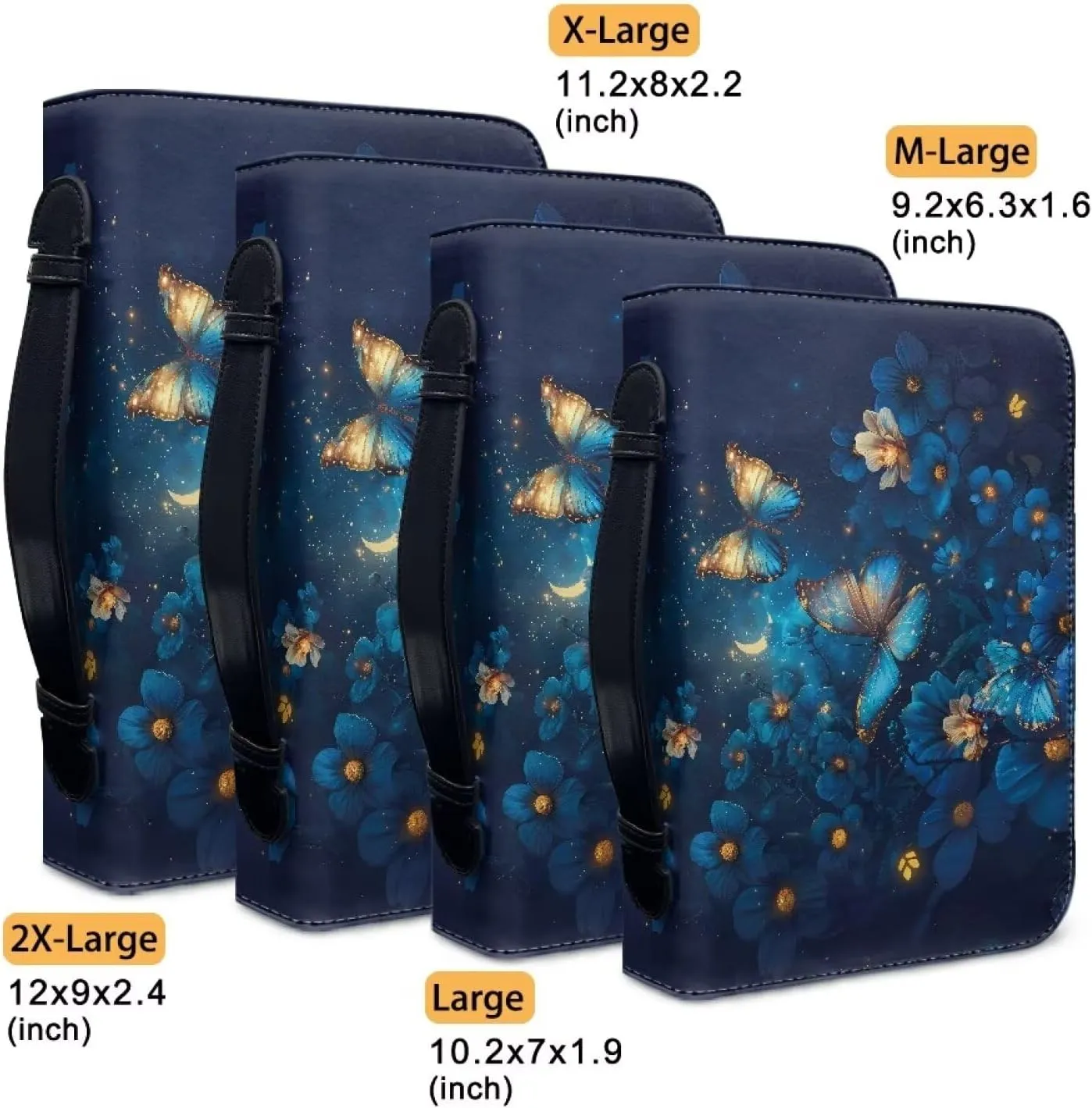 Bible Cover for Men Women Dustproof PU Leather Study Bible Protective Bag Handy Storage Bag with Handle Size M-2XL