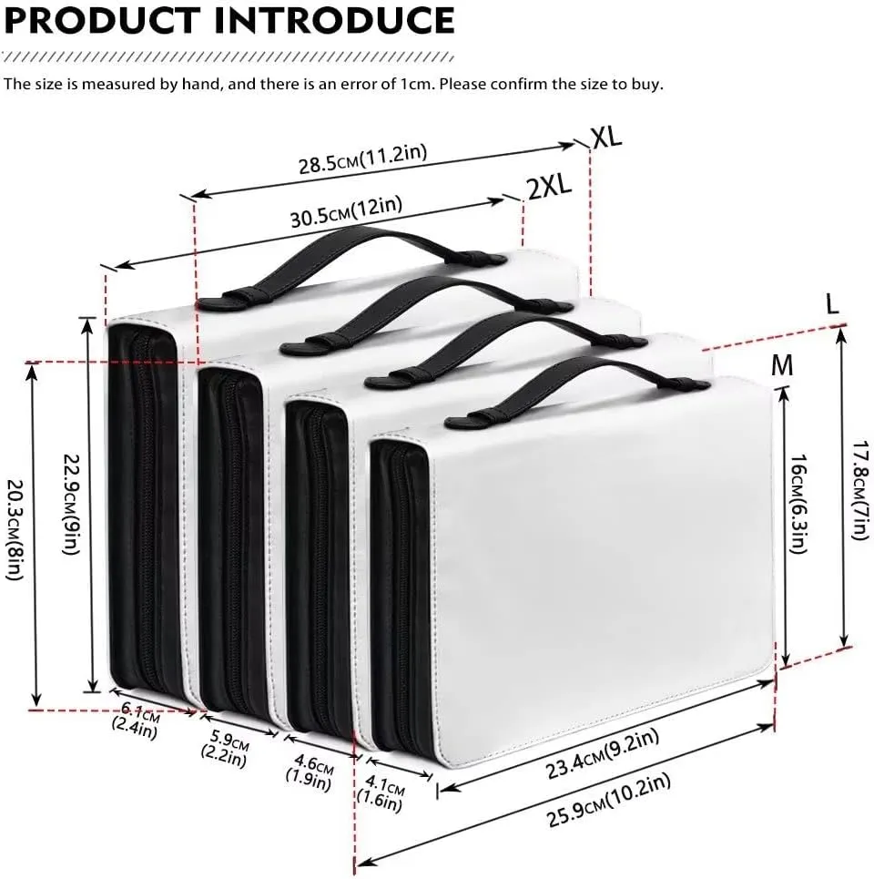 Bible Cover for Men Women Dustproof PU Leather Study Bible Protective Bag Handy Storage Bag with Handle Size M-2XL