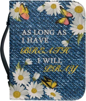 Bible Cover for Men Women Dustproof PU Leather Study Bible Protective Bag Handy Storage Bag with Handle Size M-2XL