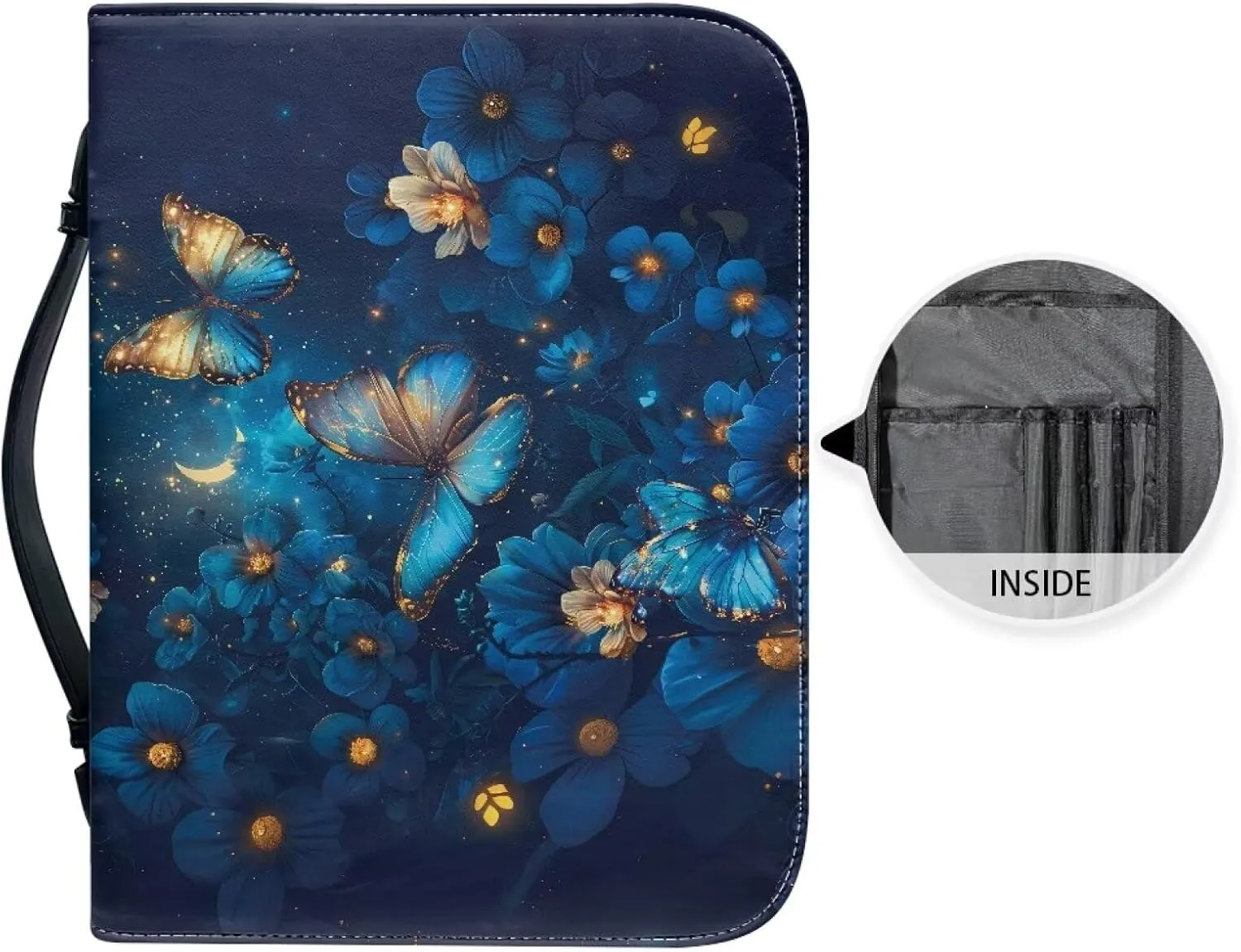 Bible Cover for Men Women Dustproof PU Leather Study Bible Protective Bag Handy Storage Bag with Handle Size M-2XL