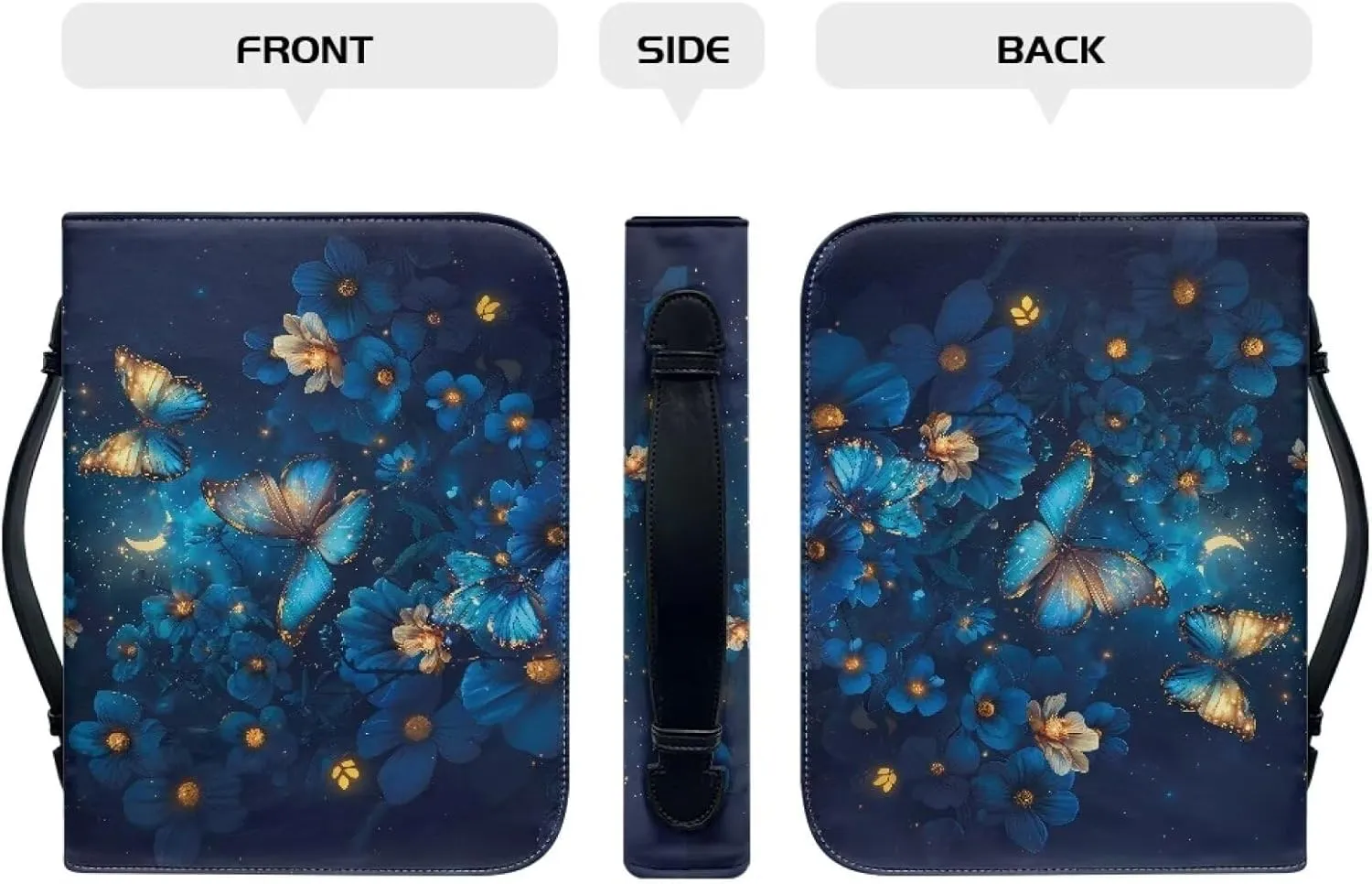 Bible Cover for Men Women Dustproof PU Leather Study Bible Protective Bag Handy Storage Bag with Handle Size M-2XL
