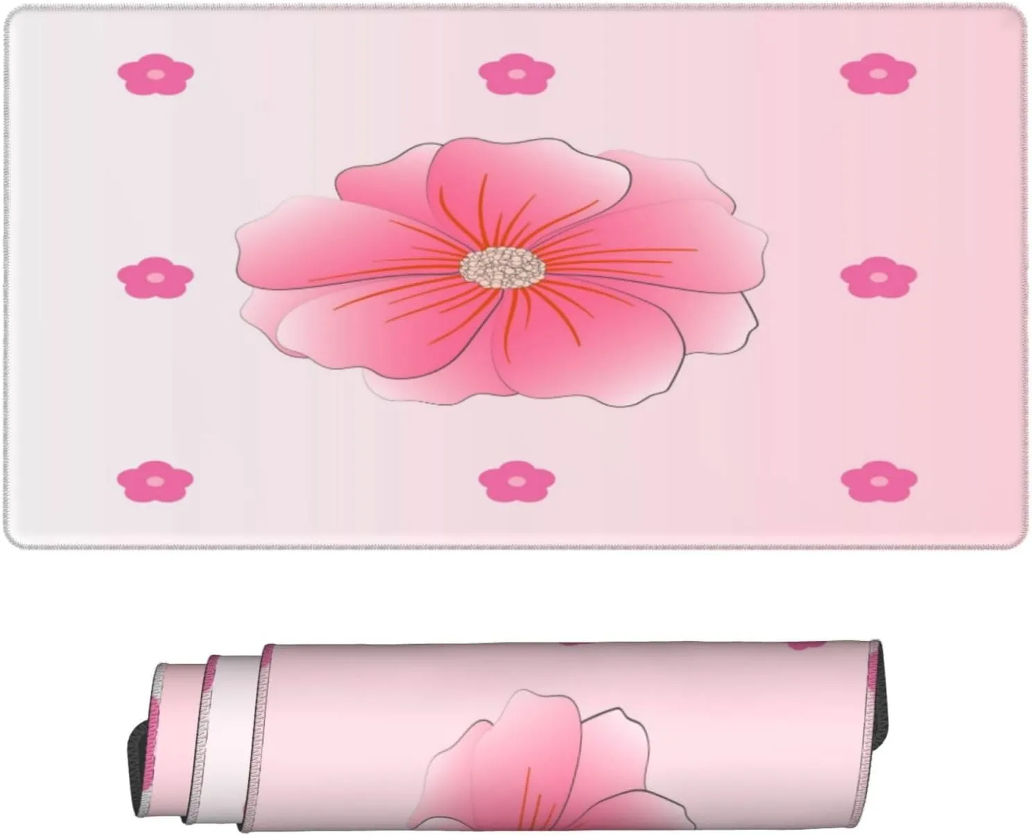 Blooming Carnations Non-Slip Desk Pad,Mouse Pad,Waterproof PVC Desk Table Protector, Easy Clean Laptop Desk Writing Mat for Office Work/Home/Decor