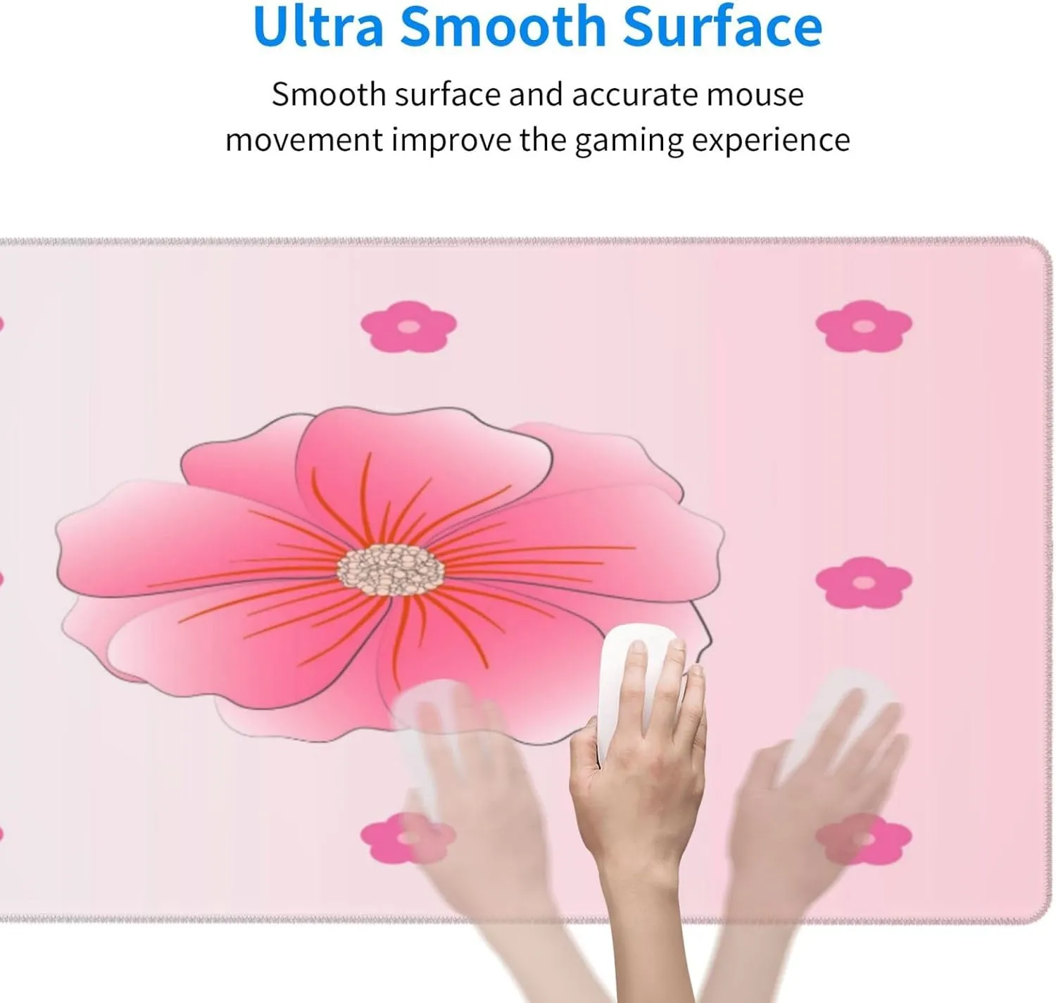 Blooming Carnations Non-Slip Desk Pad,Mouse Pad,Waterproof PVC Desk Table Protector, Easy Clean Laptop Desk Writing Mat for Office Work/Home/Decor