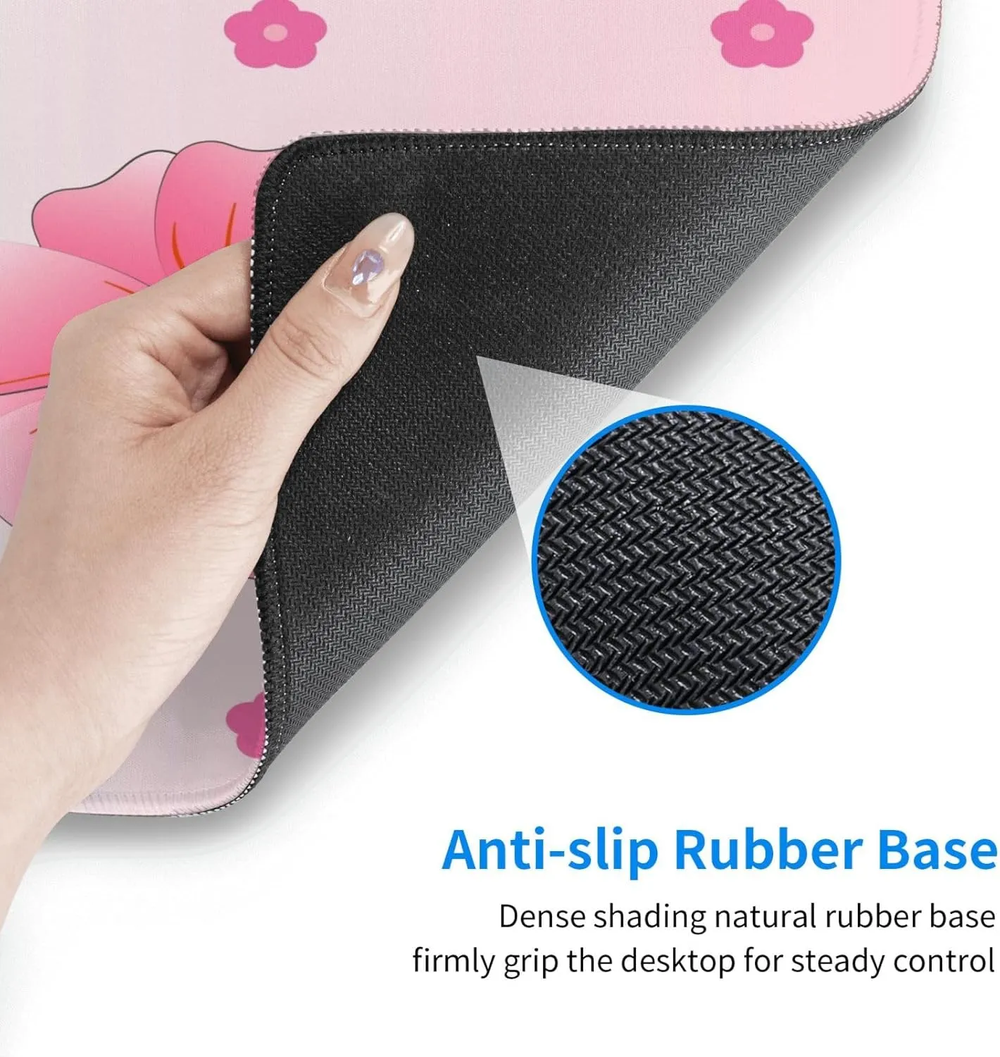 Blooming Carnations Non-Slip Desk Pad,Mouse Pad,Waterproof PVC Desk Table Protector, Easy Clean Laptop Desk Writing Mat for Office Work/Home/Decor