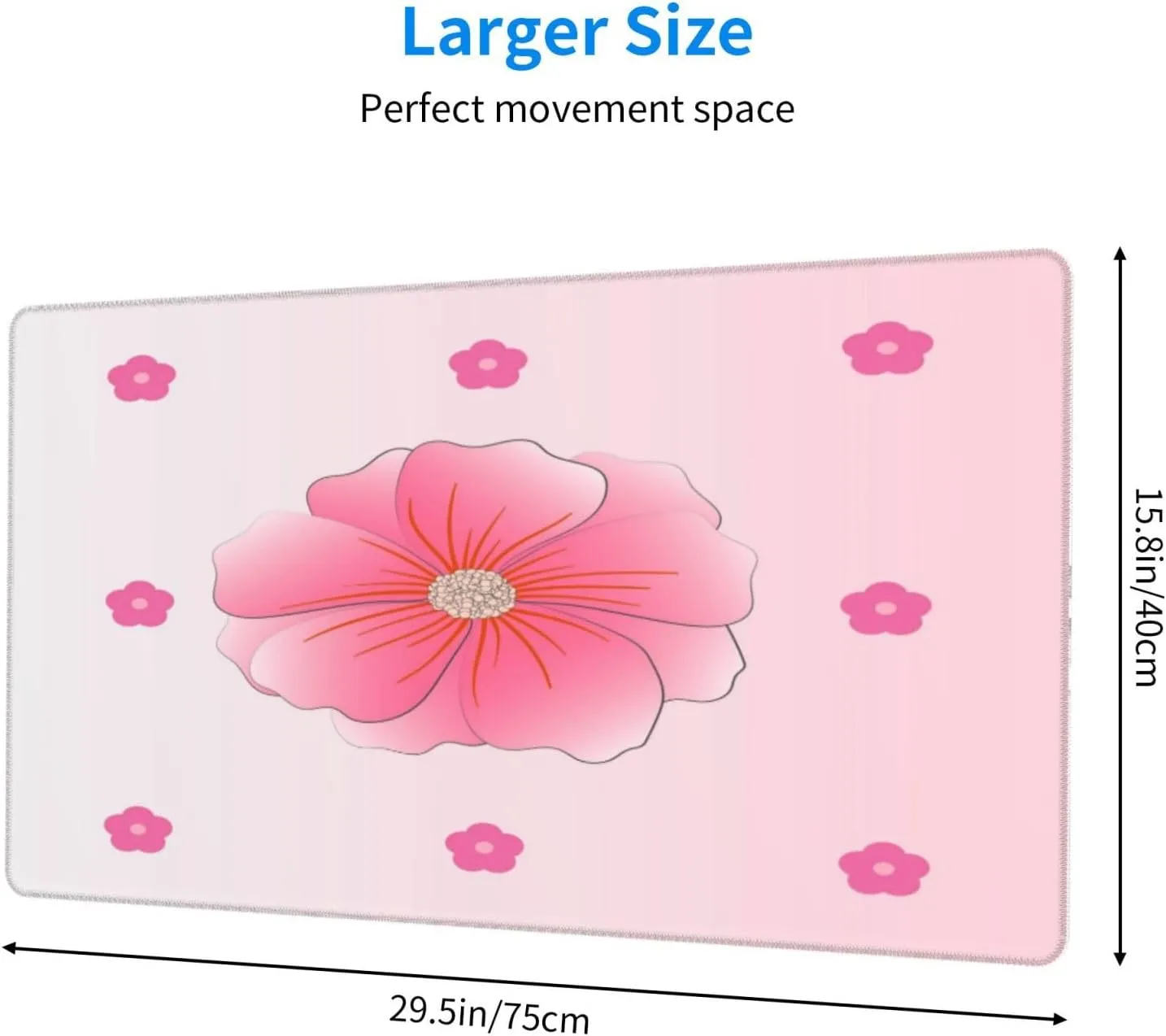 Blooming Carnations Non-Slip Desk Pad,Mouse Pad,Waterproof PVC Desk Table Protector, Easy Clean Laptop Desk Writing Mat for Office Work/Home/Decor