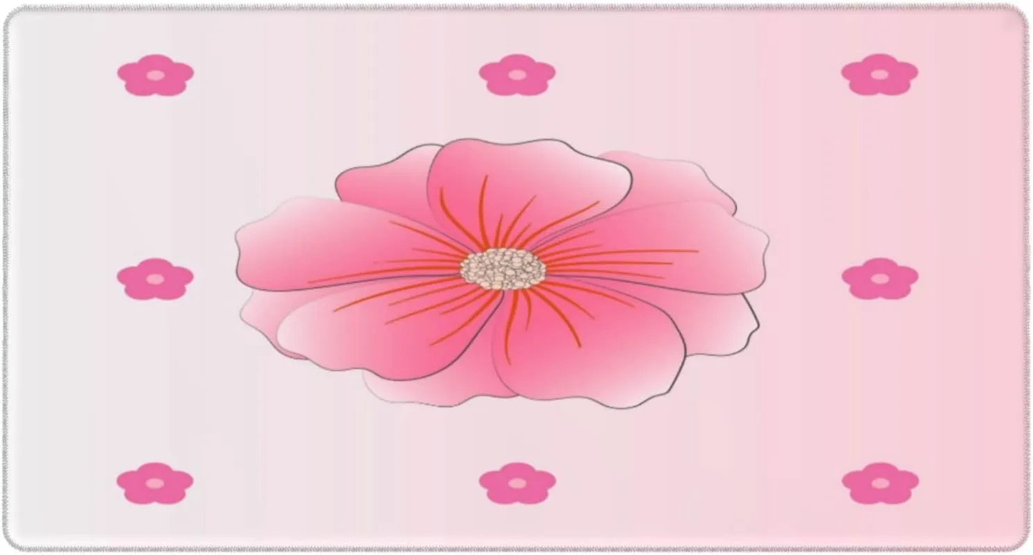 Blooming Carnations Non-Slip Desk Pad,Mouse Pad,Waterproof PVC Desk Table Protector, Easy Clean Laptop Desk Writing Mat for Office Work/Home/Decor