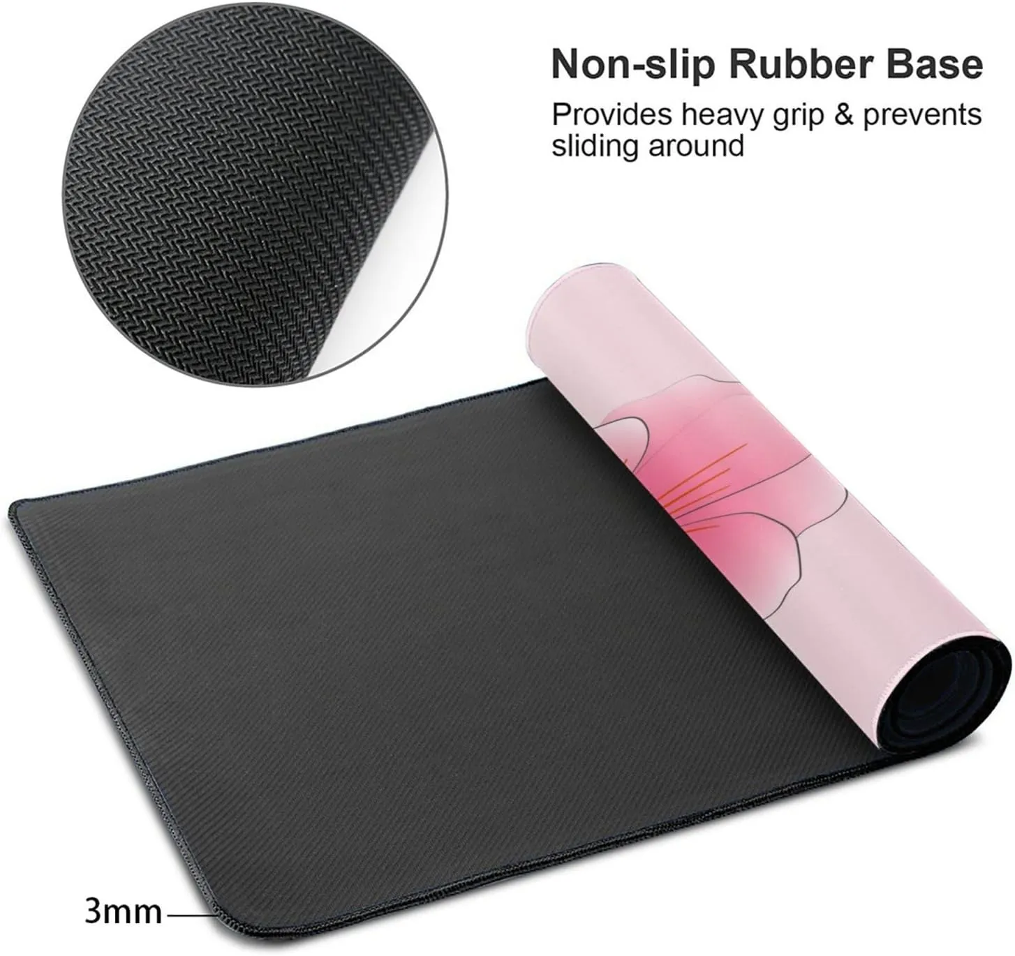 Blooming Carnations Non-Slip Desk Pad,Mouse Pad,Waterproof PVC Desk Table Protector, Easy Clean Laptop Desk Writing Mat for Office Work/Home/Decor