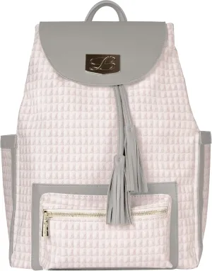 Blueberry Luxury Diaper  Work Bag Large Designer Backpack with Laptop Sleeve, 4 Insulated Pockets, Quality Leather, Durable, Scratch, Water, Wear Resistant | Dove Gray