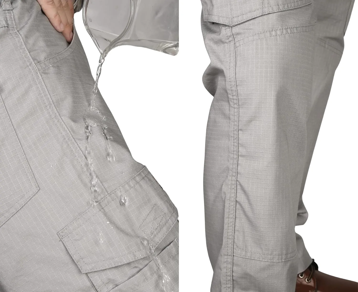 BOCOMAL FR Pants Cargo Pockets Lightweight 100% C Rip Stop Water Repellent Finish Flame Resistant Jeans Regular Fit