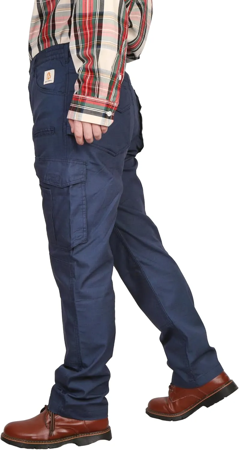 BOCOMAL FR Pants Cargo Pockets Lightweight 100% C Rip Stop Water Repellent Finish Flame Resistant Jeans Regular Fit
