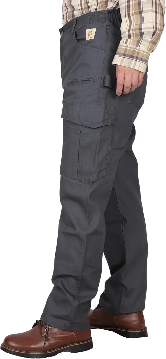 BOCOMAL FR Pants Cargo Pockets Lightweight 100% C Rip Stop Water Repellent Finish Flame Resistant Jeans Regular Fit