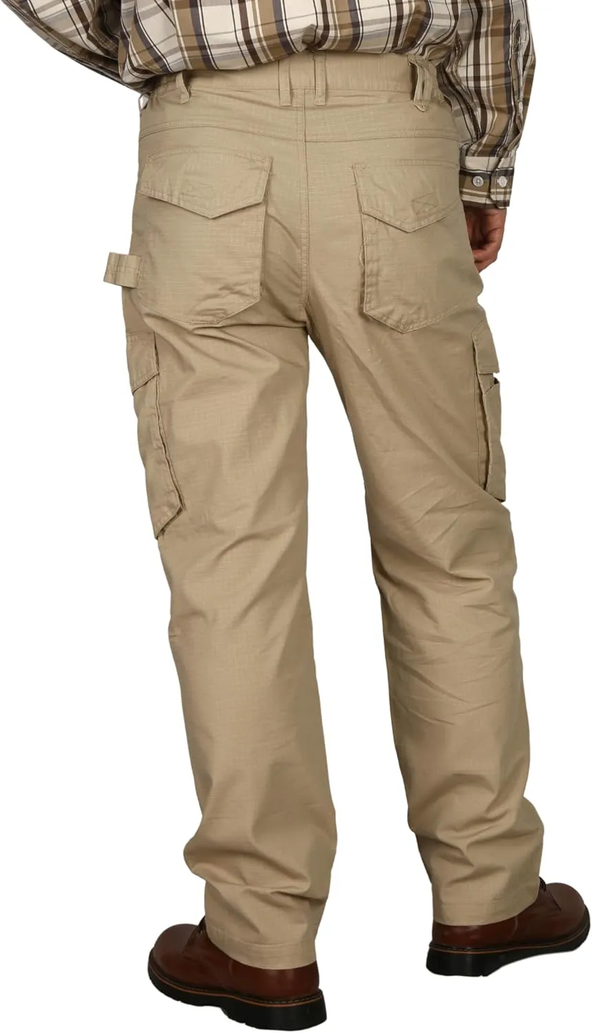 BOCOMAL FR Pants Cargo Pockets Lightweight 100% C Rip Stop Water Repellent Finish Flame Resistant Jeans Regular Fit