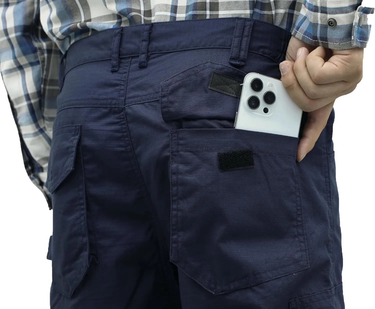 BOCOMAL FR Pants Cargo Pockets Lightweight 100% C Rip Stop Water Repellent Finish Flame Resistant Jeans Regular Fit