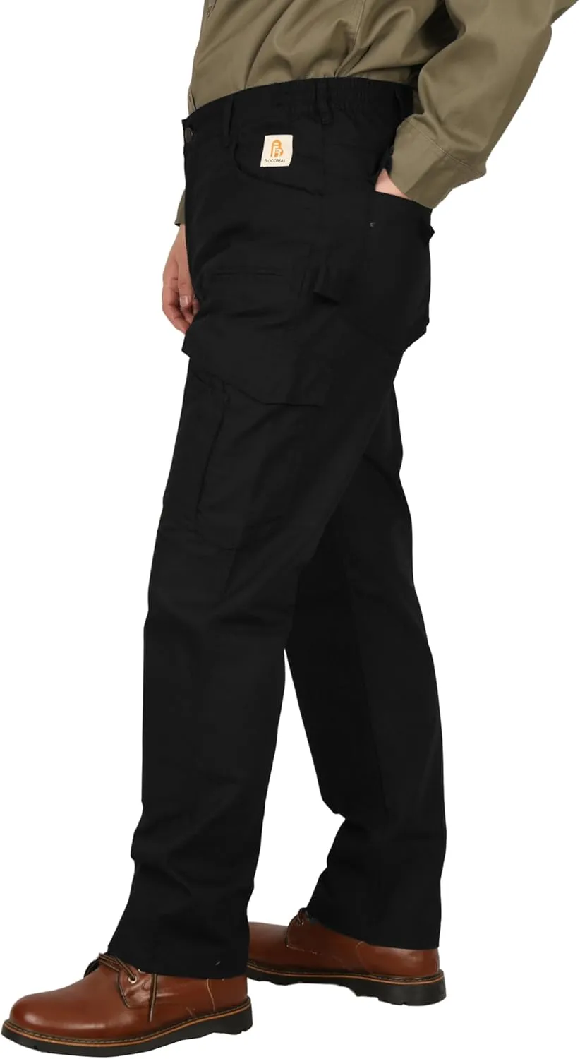 BOCOMAL FR Pants Cargo Pockets Lightweight 100% C Rip Stop Water Repellent Finish Flame Resistant Jeans Regular Fit