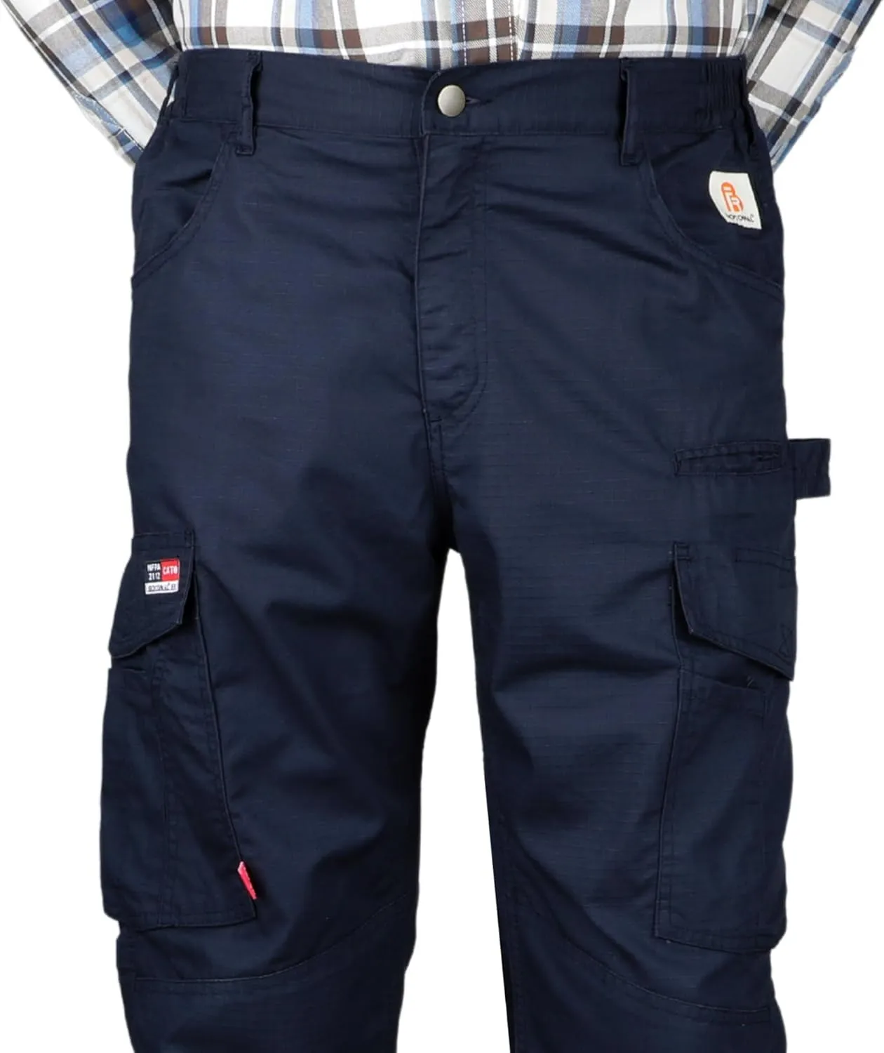 BOCOMAL FR Pants Cargo Pockets Lightweight 100% C Rip Stop Water Repellent Finish Flame Resistant Jeans Regular Fit
