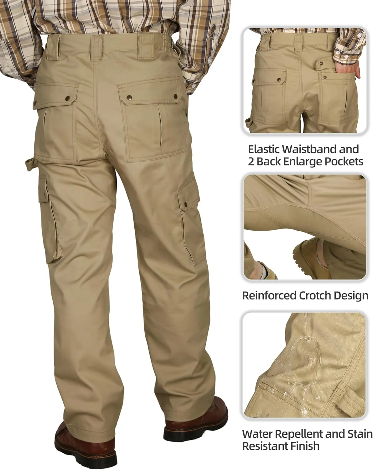 BOCOMAL FR Pants for Men Cargo Flame Resistant Pants(2112&CAT2) 100% C 7.5oz Utility Fire Resistant Pants