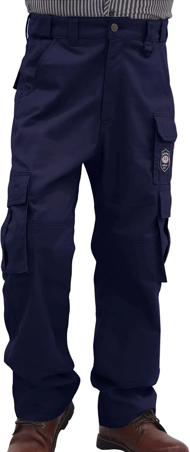 BOCOMAL FR Pants for Men Cargo Pockets Flame Resistant/Fire Retardant Elastic Waist Water & Oil Repellent Finish