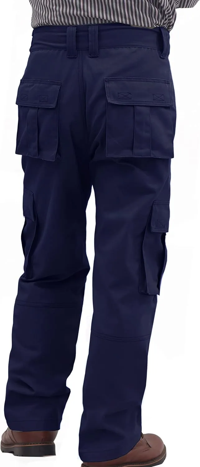 BOCOMAL FR Pants for Men Cargo Pockets Flame Resistant/Fire Retardant Elastic Waist Water & Oil Repellent Finish