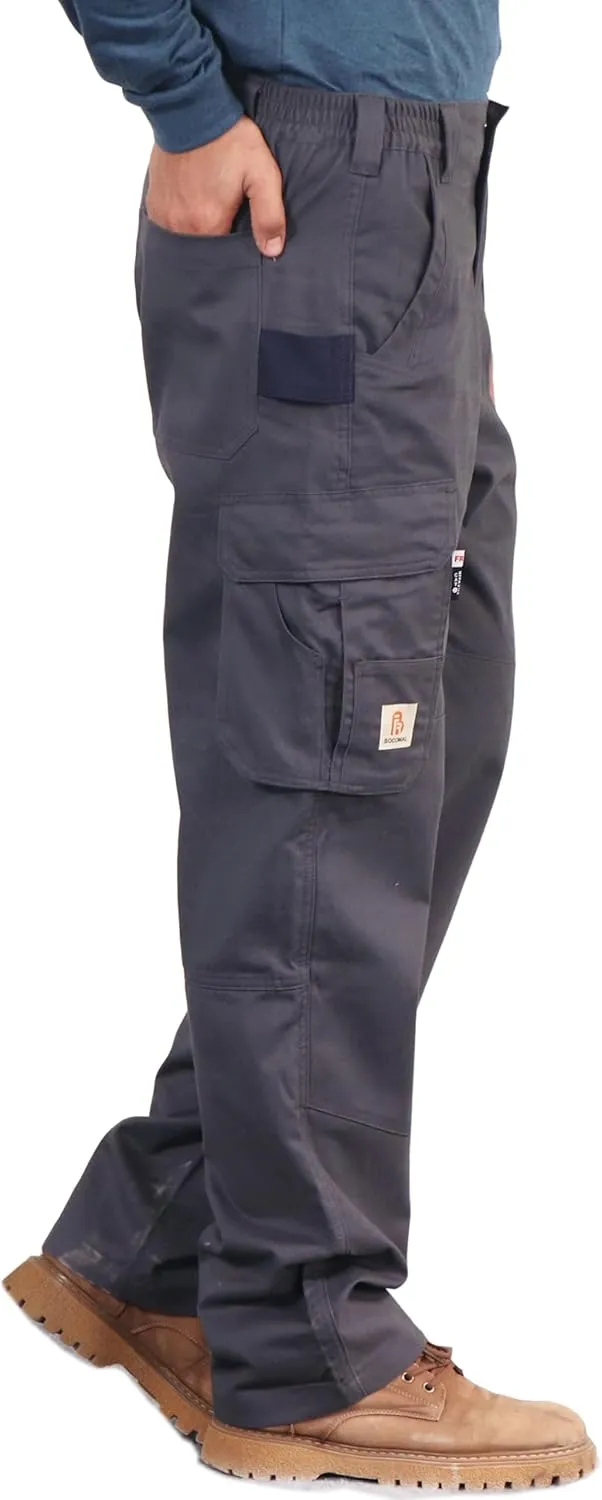 BOCOMAL FR Pants for Men Utility Cargo Pockets Flame Resistant/Fire Retardant Carpenter Water Oil Repellent Finish