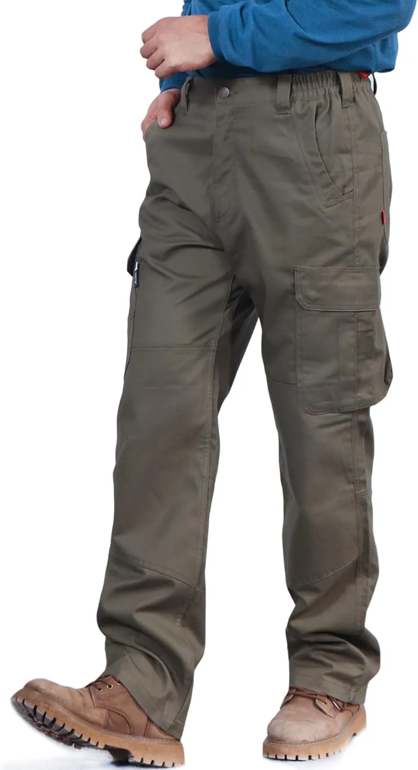 BOCOMAL FR Pants for Men Utility Cargo Pockets Flame Resistant/Fire Retardant Carpenter Water Oil Repellent Finish