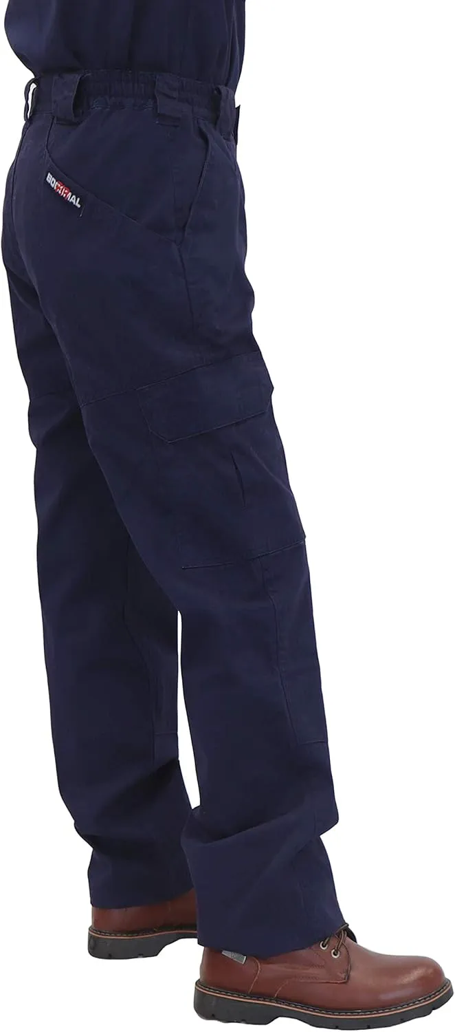 BOCOMAL Men's FR Cargo Pants Flame Resistant Pants Midweight 7.5oz (7 Pockets) Multi-Pockets FR Pants