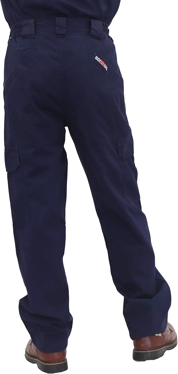 BOCOMAL Men's FR Cargo Pants Flame Resistant Pants Midweight 7.5oz (7 Pockets) Multi-Pockets FR Pants