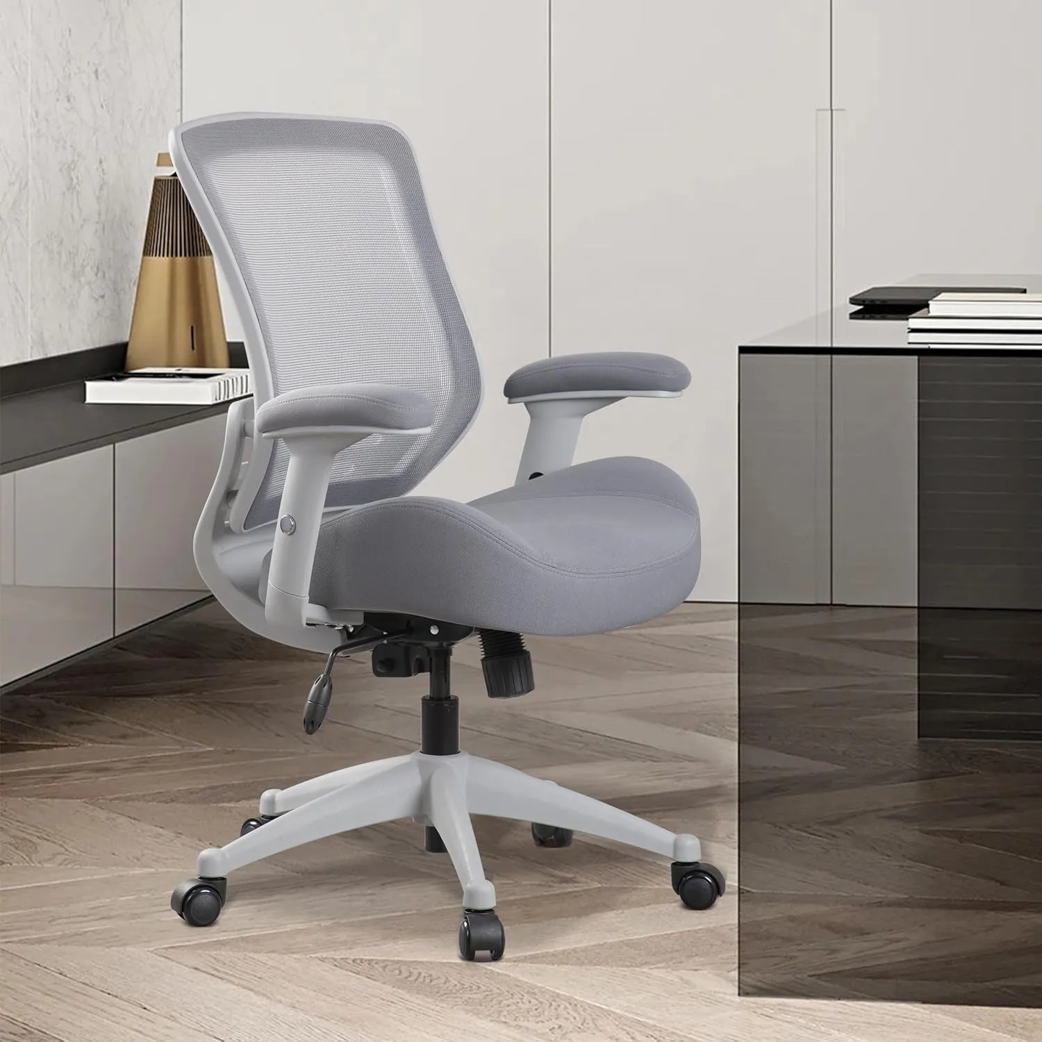 BOLISS 400lbs Mesh Ergonomic Super Soft Wide Cushion Office Computer Desk Chair Adjustable Arms(Black)