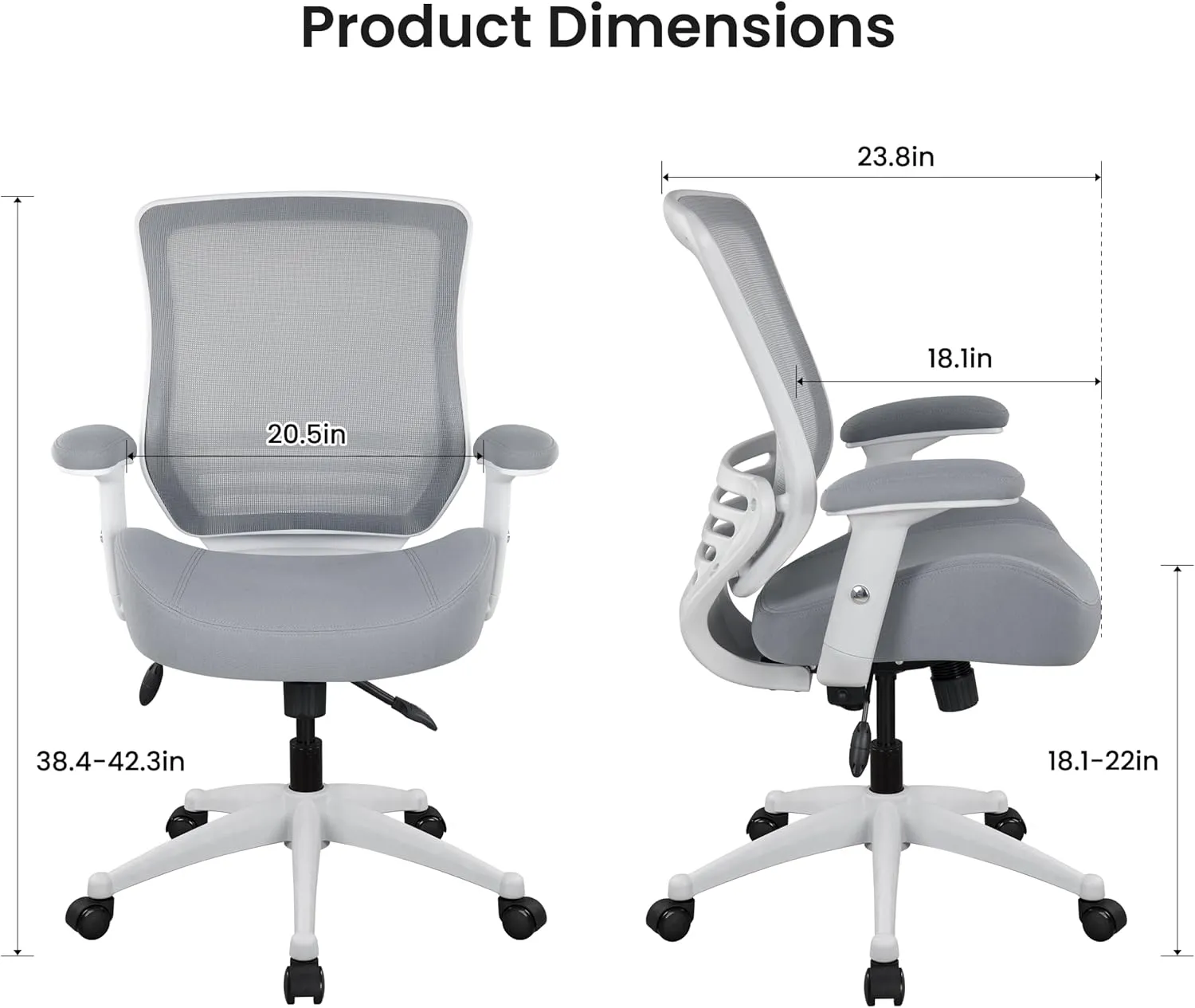 BOLISS 400lbs Mesh Ergonomic Super Soft Wide Cushion Office Computer Desk Chair Adjustable Arms(Black)