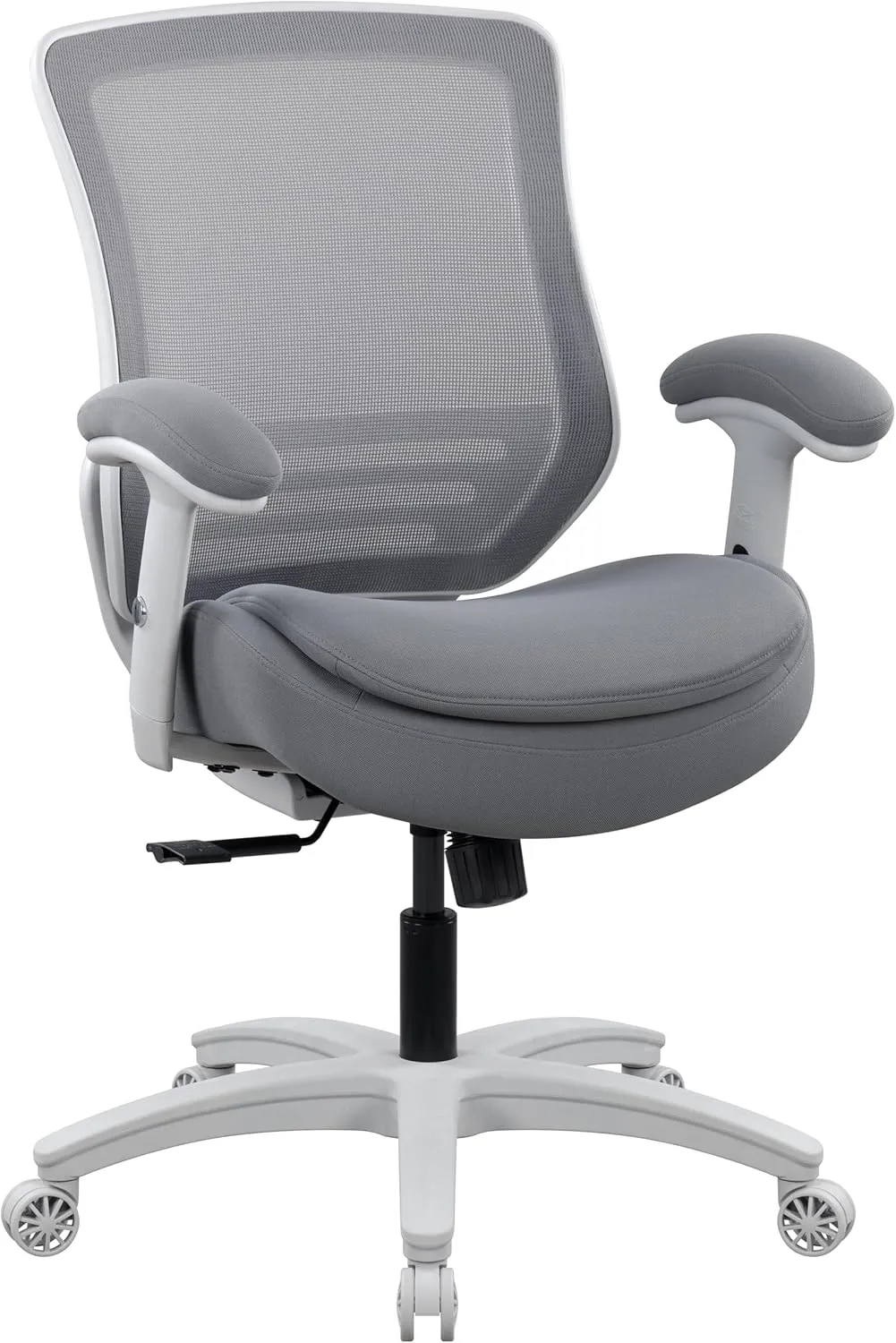 BOLISS 400lbs Mid Back Mesh Ergonomic Drafting Chair Big Adjustable Foot Ring Height Adjustable Armrest (Grey)