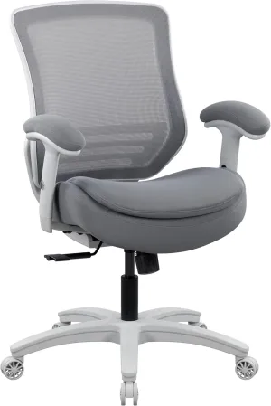 BOLISS 400lbs Mid Back Mesh Ergonomic Drafting Chair Big Adjustable Foot Ring Height Adjustable Armrest (Grey)