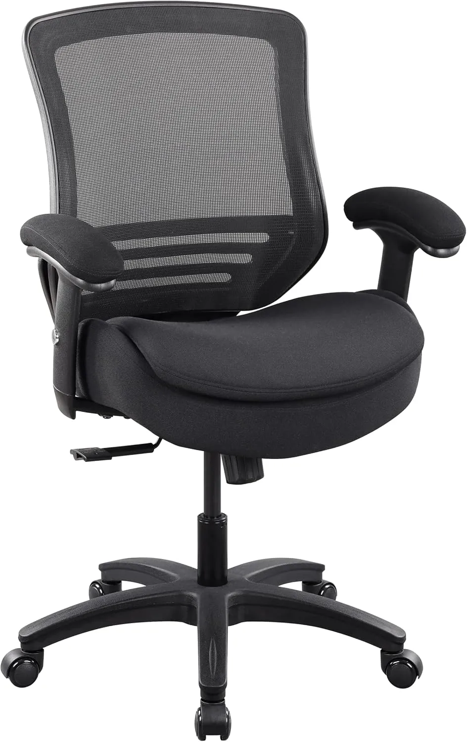 BOLISS 400lbs Mid Back Mesh Ergonomic Super Soft Wide Cushion Office Computer Desk Chair Adjustable Arms(Black)